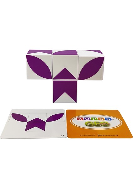 Geo Jr. Manyetik Görsel Zeka Küpleri - Geometrik Desen Oyunu - 3D Şekil Puzzle fırsatları