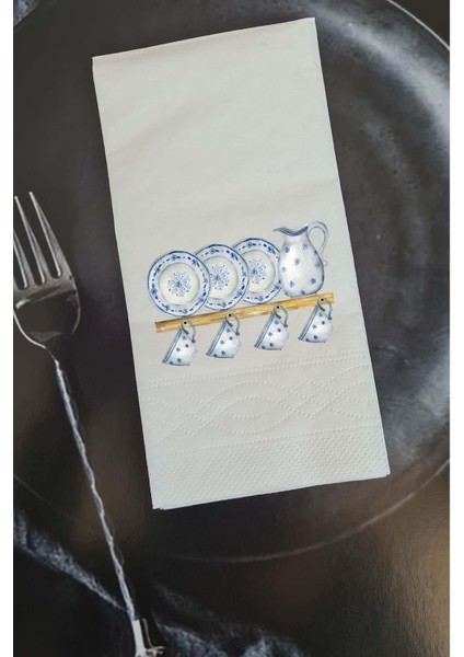 Porselen Tabak Bardak Modelli Konuşan Peçete Sunum Peçetesi