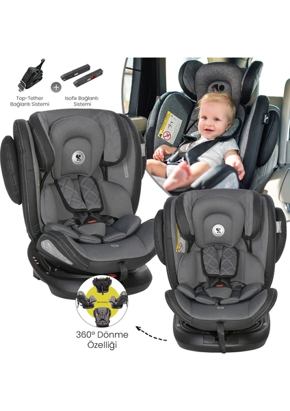 Aviator 0-36KG Isofix Oto Koltuğu- Black & Dark Grey