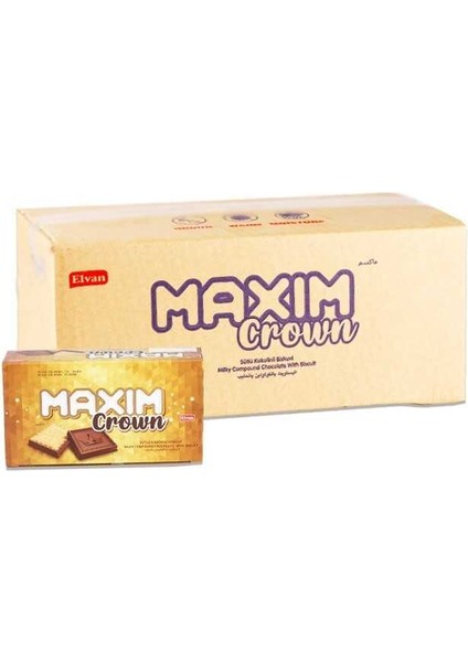 Maxım Crown Kakaolu Bisküvi 10 gr 24 Lü 6 Paket (1 Koli)