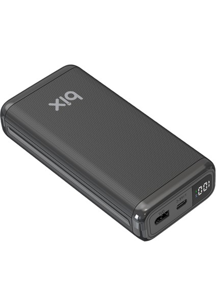 BXPB21 20000MAH Usb-A 22.5W ve Type-C Pd 20W Çift Çıkışlı LED Ekranlı Powerbank Siyah