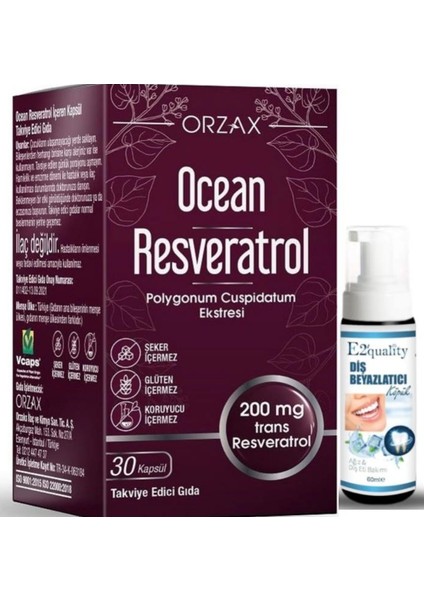 Ocean Resveratrol Takviye Edici Gıda 30 Kapsül - Diş Beyazlatıcı Köpük