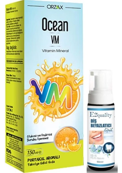 Ocean Vitamin Mineral - Portakal Aromalı 150ml - Diş Beyazlatıcı Köpük