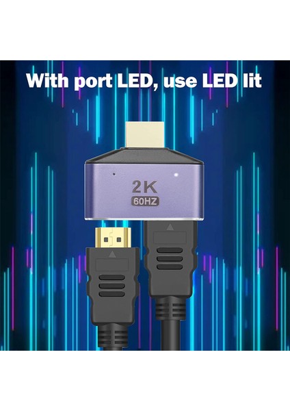 LED Işıklı HDMI Uyumlu 1'i 2 Çıkışlı Splitter Adaptörü (Yurt Dışından)