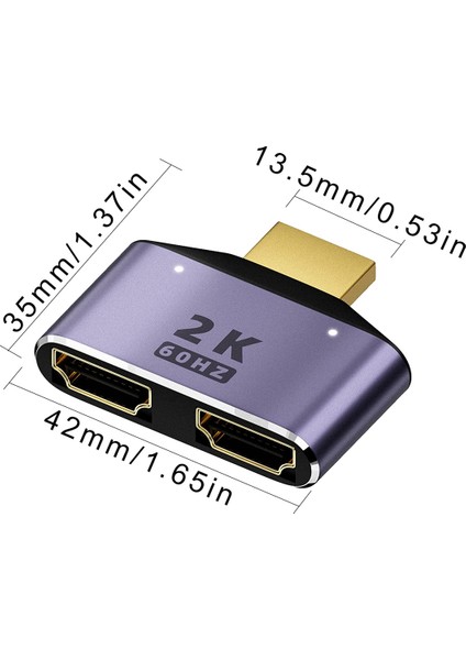 LED Işıklı HDMI Uyumlu 1'i 2 Çıkışlı Splitter Adaptörü (Yurt Dışından)