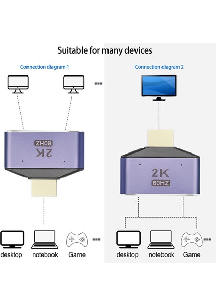 LED Işıklı HDMI Uyumlu 1'i 2 Çıkışlı Splitter Adaptörü (Yurt Dışından)