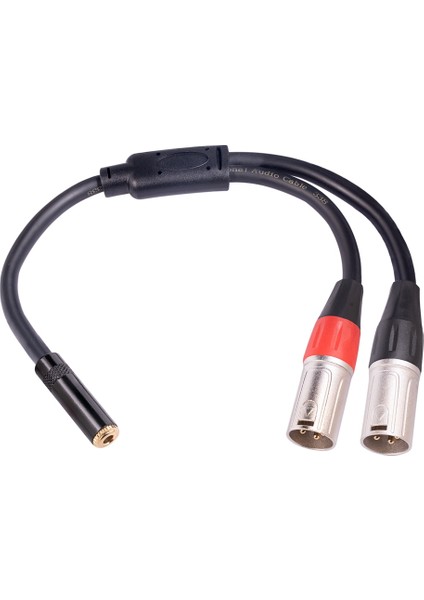 3,5 mm Stereo Dişi Jak - Çift Xlr 3 Pinli Erkek Fiş Y Ayırıcı Kablo (Yurt Dışından)