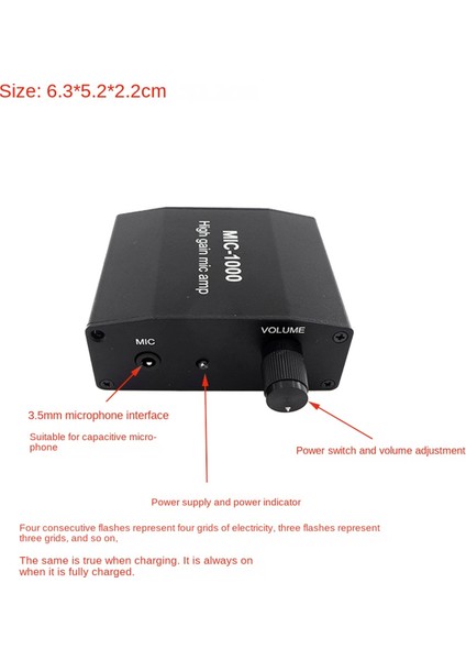 MIC-1000 Mikrofon Ses Amplifikatörü 1000 Kez Amplifikasyon Kazanır (Yurt Dışından)