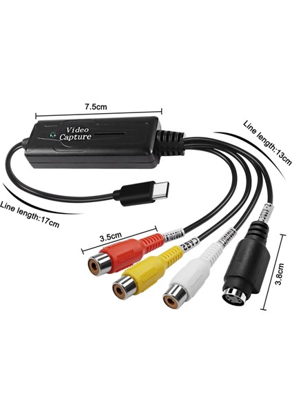 Rca Av'den USB C'ye Dönüştürücü Video Yakalama Kartı Adaptörü (Yurt Dışından)