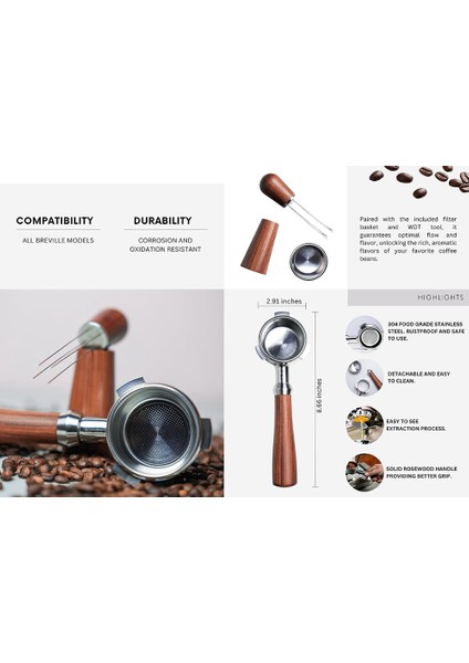 Wdt Aracıyla Eşleştirilmiş 54MM Dipsiz Portafilter - Kahve Aksesuarları (Yurt Dışından)