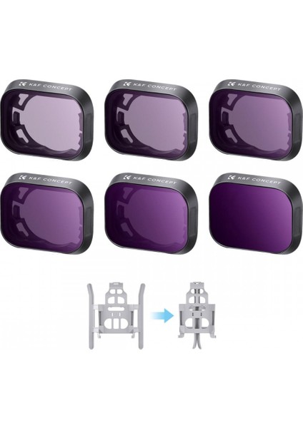 K&f Concept Djı Mini 3 Pro Filter Set ( Nd4 + Nd8 + ND16 + ND32 + ND64 + ND1000 )