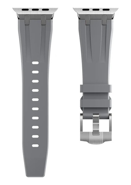 apple Watch 42 44 45 49 mm Kordon Metal Bağlantılı Silikon Kordon 89 1/2/3/4/5/6/se/se2/7/8/9/ultra Luxplus 2024