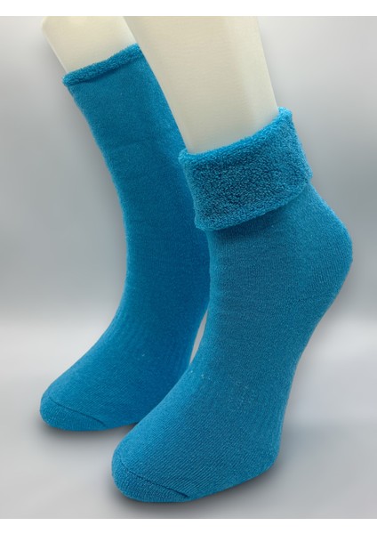 Ciho Socks 6 Çift Kadın Kışlık, Kalın, Kıvrık, Lastiksiz Termal Soket Çorap