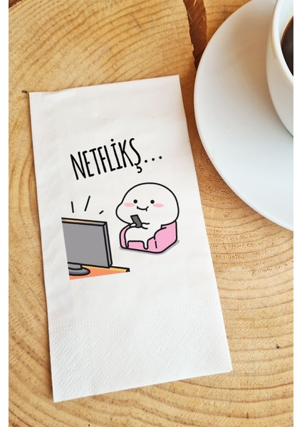 Sunum Peçetesi Netflikş Yazılı Kağıt Peçete