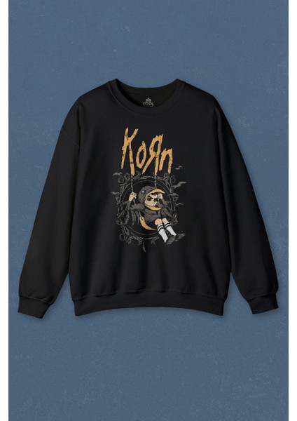Unisex Sweatshirt Korn Metal Rock Müzik Baskılı Sweat