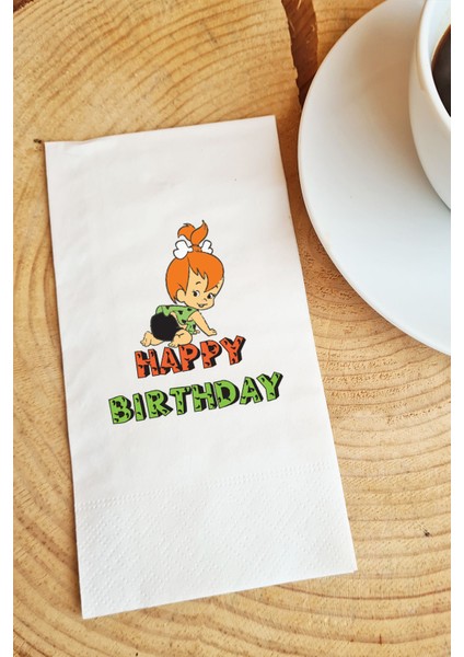 Sunum Peçetesi Çakıl Happy Birthday Kağıt Peçete