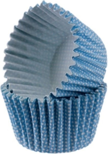 Cupcake Kalıbı Pet Kapsül Kek KALIBI48X34 mm - 100 Adet Mavi Küçük Puanlı