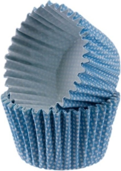 Cupcake Kalıbı Pet Kapsül Kek KALIBI48X34 mm - 100 Adet Mavi Küçük Puanlı