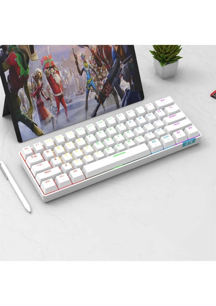 STK61 Rgb Ledli Tam Mekanik Kırmızı Red Switch Gaming Bluetooth Kablosuz Oyuncu Klavyesi