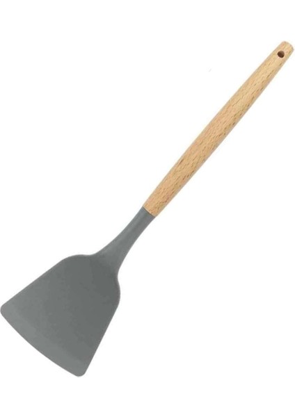 Silikon Servis Spatulası, Ahşap Sap