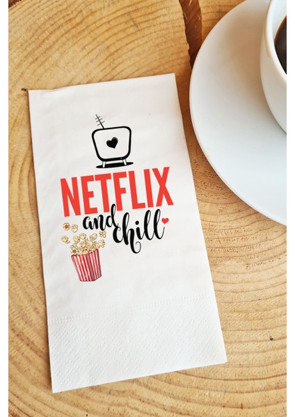 Sunum Peçetesi Netflix And Chill Yazılı Kağıt Peçete