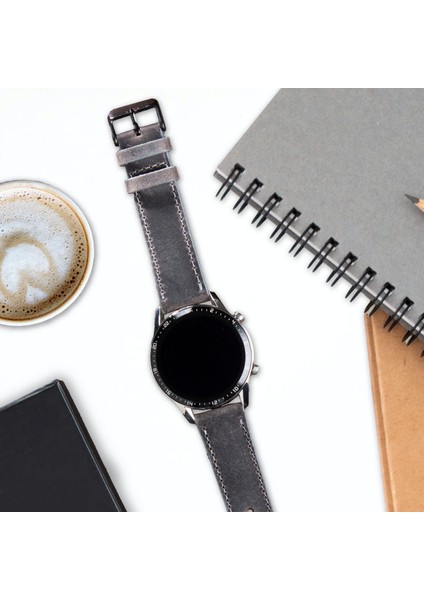 Huawei Watch Gt Gt2 E GT2E GT2PRO Gt3 Gt3 Pro Huawei Watch 4 Pro Ultimate Deri Kordon Kayış 46 22MM Gri