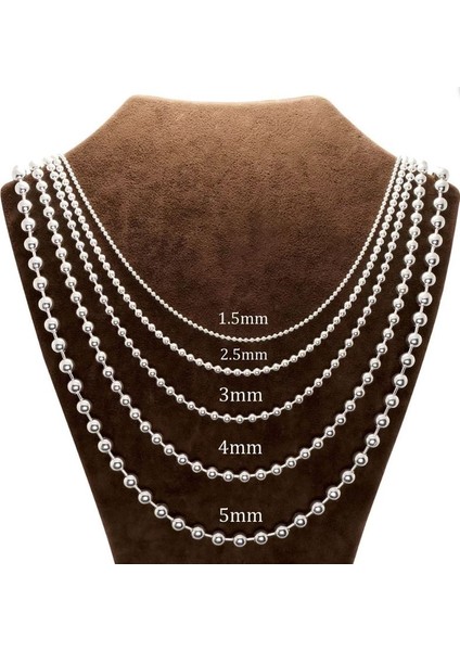 4mm Top Zincir Erkek Kadın 925 Ayar Gümüş Kolye Johnny Depp Kolye 24007980414