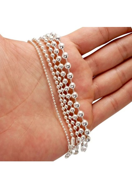 4mm Top Zincir Erkek Kadın 925 Ayar Gümüş Kolye Johnny Depp Kolye 24007980414 fiyatları