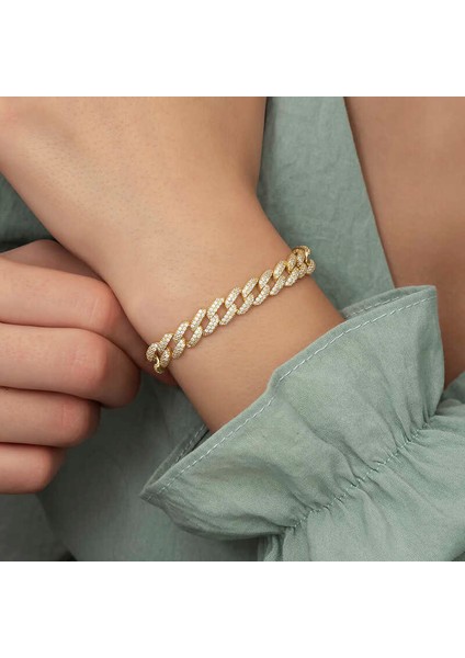 Gümüş Gold Taşlı Gurmet Bayan Bileklik modelleri