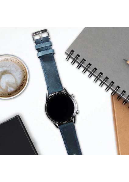 Huawei Watch Gt Gt2 E GT2E GT2PRO Gt3 Gt3 Pro Huawei Watch 4 Pro Ultimate Deri Kordon Kayış 46 22MM Mavi fırsatları