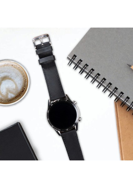 Huawei Watch Gt Gt2 E GT2E GT2PRO Gt3 Gt3 Pro Huawei Watch 4 Pro Ultimate Deri Kordon Kayış 46 22MM Siyah modelleri