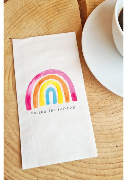 Sunum Peçetesi Follow the Rainbow Yazılı Konuşan Kağıt Peçete