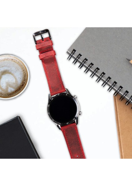 Huawei Watch Gt Gt2 E GT2E GT2PRO Gt3 Gt3 Pro Huawei Watch 4 Pro Ultimate Kırmızı Deri Kordon Kayış 46 22MM fırsatları