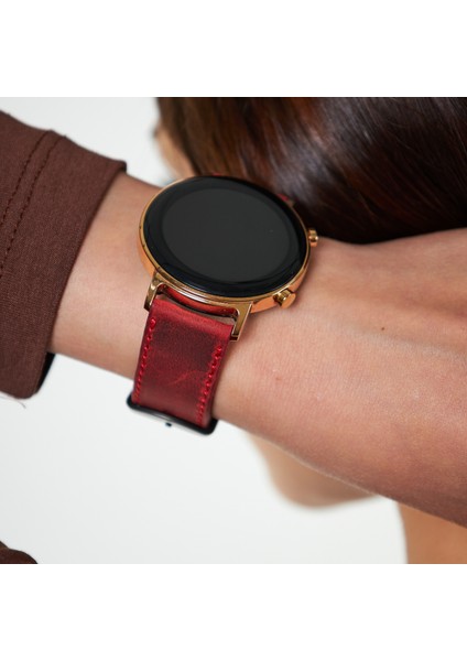 Huawei Watch Gt Gt2 E GT2E GT2PRO Gt3 Gt3 Pro Huawei Watch 4 Pro Ultimate Kırmızı Deri Kordon Kayış 46 22MM modelleri