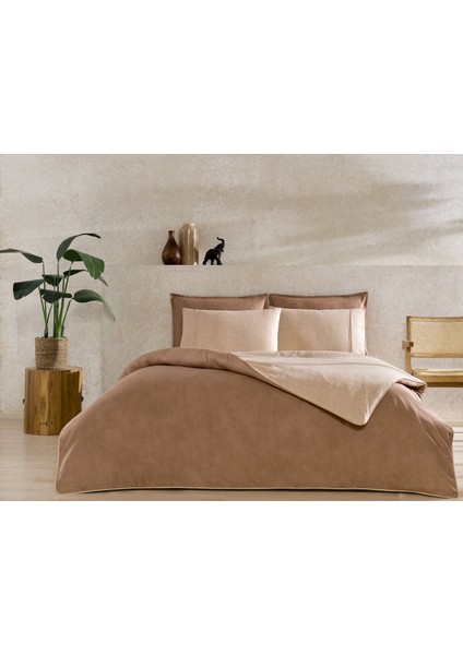 Riven Tek Kişilik Biyeli Nevresim Takımı Taba modelleri