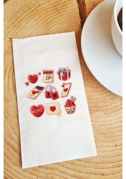Sevgiliye Sunum Peçetesi Valentine's Day Yazılı Sevgililer Günü Konuşan Kağıt Peçete