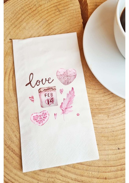 Sevgiliye Sunum Peçetesi Love Yazılı Sevgililer Günü Konuşan Kağıt Peçete
