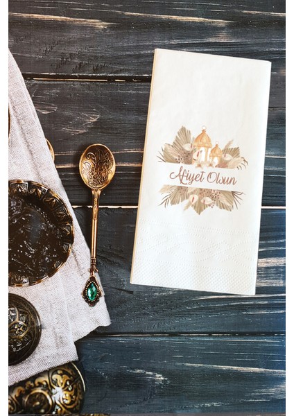 Sunum Peçetesi Afiyet Olsun Yazılı Ramazan Peçetesi Konuşan Kağıt Peçete