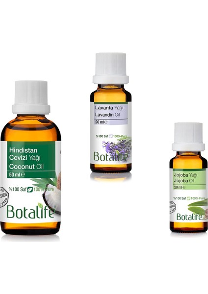 50ml Hindistan Cevizi Yağı 20ml Lavanta Yağı Ve 20ml Jojoba Yağı Seti fiyatları