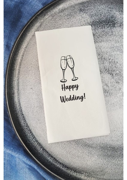 Sunum Peçetesi Happy Wedding Konuşan Kağıt Peçete