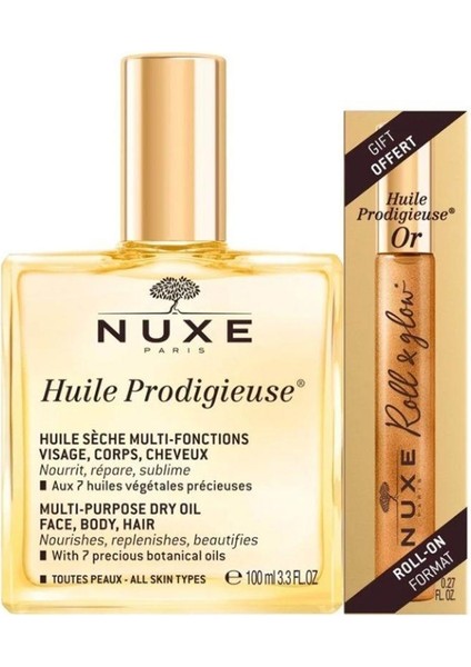 Huile Prodigieuse 100 ml + Roll-On 8 ml Set