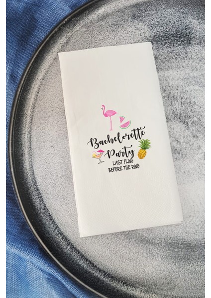 Sunum Peçetesi Bachelorette Party Flamingo Konuşan Kağıt Peçete