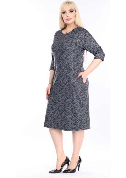 Çift Cepli Kışlık Büyük Beden Elbise 13C-2485 fiyatları