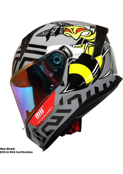 Motosiklet Kask Ece 22.r06 Sertifikalı Güneş Vizörlü Fiber Kask Full Face Motor Kaskı Yeni Sezon