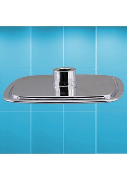 Banyo Tepe Duş Başlığı Fiskiyesi Kare Başlık Siyah