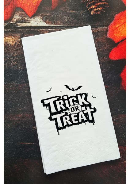 Sunum Peçetesi Cadılar Bayramı Trick or Treat Konuşan Kağıt Peçete