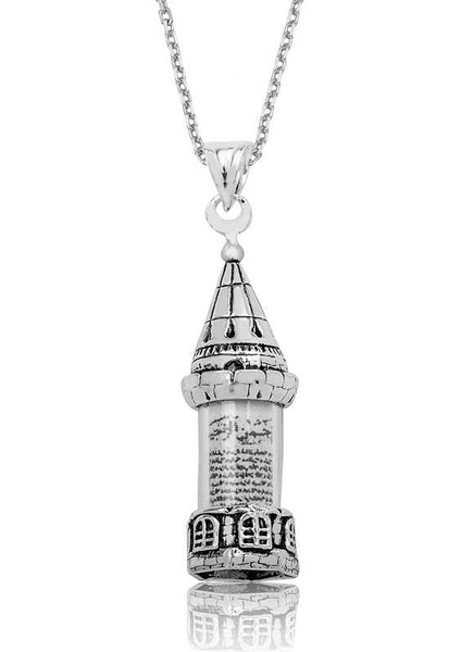 Gümüş Minareli Cevşen Bayan Kolye