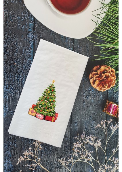 Hediye Dolu Mutlu Yıllar Yılbaşı - Yeni Yıl Peçetesi