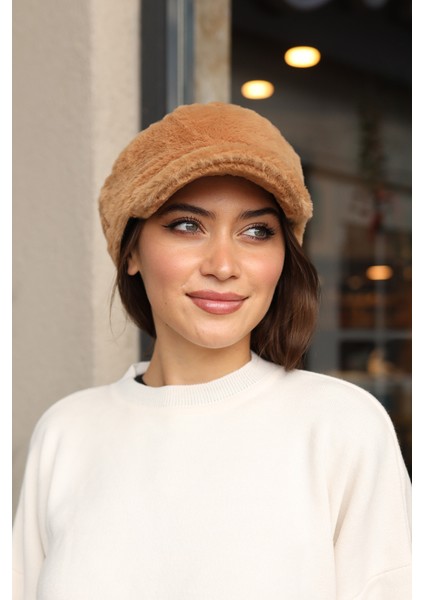 Kadın Peluş Kaptan Denizci Şapka Rkş-05 Camel modelleri