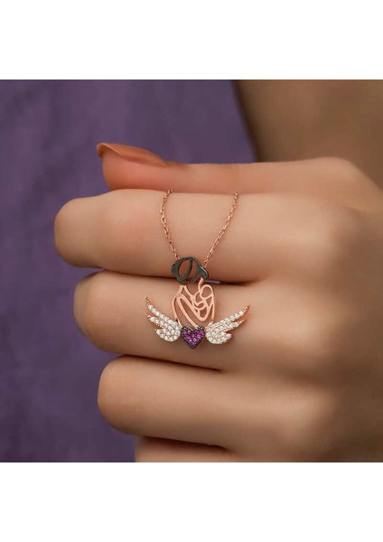 Gümüş Rose Kalpli Anne ve Çocuk Kolye fiyatları